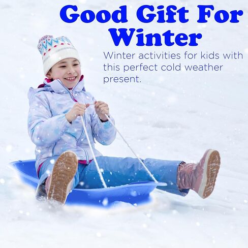 Slippery Racer Downhill Sprinter Flexible Kids Toddler Plastic Cold-Resistant Toboggan Snow Sled with Pull Rope and Handles -35 Inch (Pink, 2) in Saudi Arabia