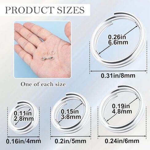 4pcs 6 مم قفزة قفزة تقسيم ، 925 sterling الفضة الحلقات الصغيرة المفتاح ، قلادة سوار معدني سحر موصل مفتوح لحفل زفاف عيد الحب نتائج المجوهرات in Saudi Arabia