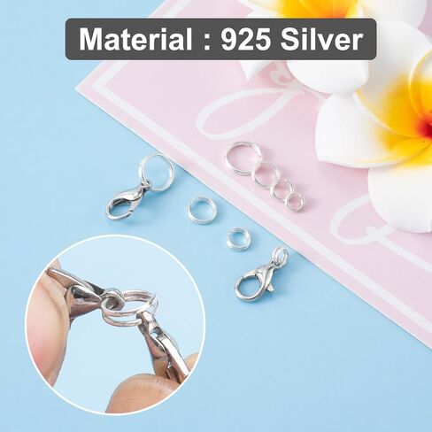 4pcs 6 مم قفزة قفزة تقسيم ، 925 sterling الفضة الحلقات الصغيرة المفتاح ، قلادة سوار معدني سحر موصل مفتوح لحفل زفاف عيد الحب نتائج المجوهرات in Saudi Arabia