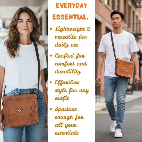 حقيبة جلدية من Hocus pocus للرجال والنساء - حقيبة يد كتف مصنوعة يدويًا ، حقيبة هالوين جلدية حقيقية in Kuwait