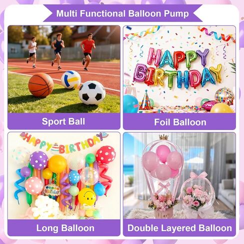 Ball Pump Electric Balloon Pumps, Balloon Pump Portable Long Animal Balloon Pump, Basketball Pump Electric Blower Machine Inflator for Party/Wedding/Birthday Decorations (Pink, 110-120V in Kuwait