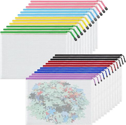 24pcs Mesh Shipper Bags Facs ، A3 16.5x12.5 بوصة كبيرة من أكياس السوستة القابلة لإعادة الاستخدام القابلة لإعادة الاستخدام. in Kuwait