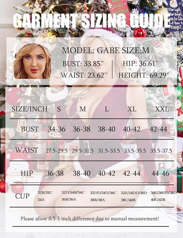 Avidlove Women Christmas Lingerie Bodysuits Sexy Deep V Plunging Teddy with Christmas Hat and Fingerless Gloves in Kuwait
