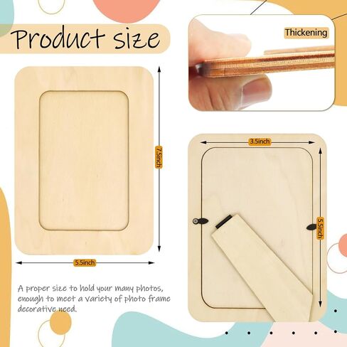 Rykomo 15 Pack Frames Wooden Picture Frames for Harps ، إطارات خشبية ل 4 × 6 صور ، إطار خشبي غير مكتمل للطلاء ، الملصقات ، مشاريع فنية DIY ، تزيين in Kuwait
