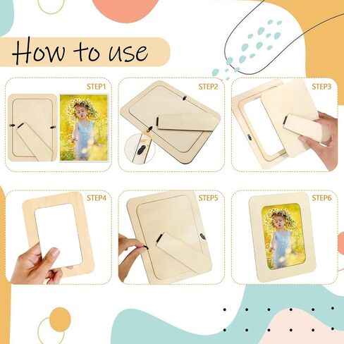Rykomo 15 Pack Frames Wooden Picture Frames for Harps ، إطارات خشبية ل 4 × 6 صور ، إطار خشبي غير مكتمل للطلاء ، الملصقات ، مشاريع فنية DIY ، تزيين in Kuwait