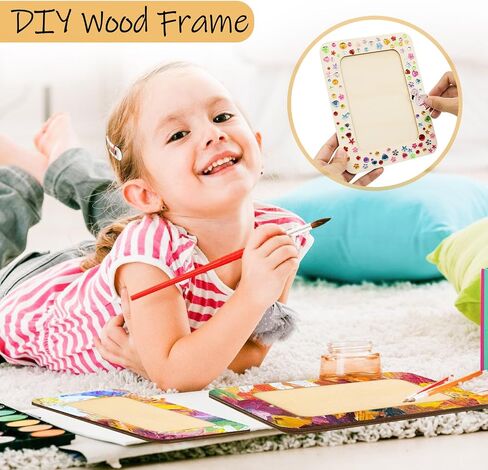 Rykomo 15 Pack Frames Wooden Picture Frames for Harps ، إطارات خشبية ل 4 × 6 صور ، إطار خشبي غير مكتمل للطلاء ، الملصقات ، مشاريع فنية DIY ، تزيين in Kuwait