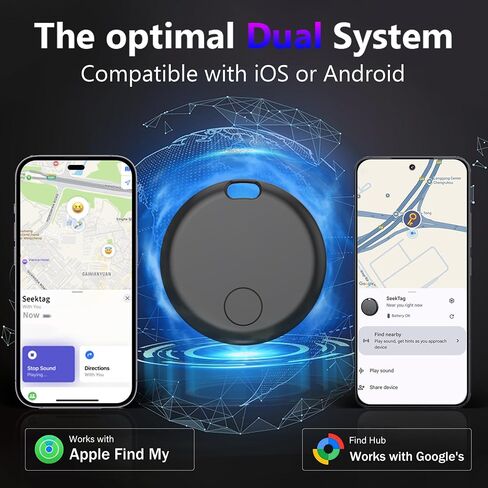 علامات تعقب الهواء - 4 عبوات من علامات البحث [متوافقة مع نظام مزدوج 2025] لـ Apple Find My & Android Find Hub، بطارية 400 يوم مع CR2032، منبه 100 ديسيبل، متوافق مع iOS وAndroid لحقائب المحفظة والمفاتيح in Saudi Arabia