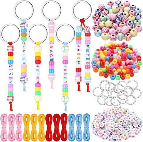 564 PCS 12 مجموعة هالوين حبة مفتاح صنع مجموعة DIY Skull Beads Craft Kit سلاسل رسائل قابلة للتعديل سلاسل مفتاح الهدية العظمية السحر بوو سلة سلة المجوهر in Saudi Arabia