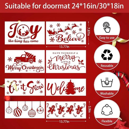 9 Pcs Large Halloween Stencils for Door Mats, Reusable Pumpkin Ghost Bat Painting Crafts, Halloween Stencils for Painting On Doormat Wood Wall Decor (Cute 9) in Saudi Arabia