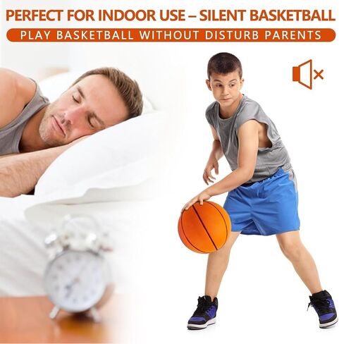 Silent Basketball Size 7 (29.5") – 2025 Upgrade Noiseless Indoor Basketball for Quiet Dribbling and Indoor Training, Higher Bounce Soft Foam Soundless Ball in Saudi Arabia