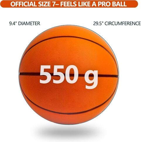 Silent Basketball Size 7 (29.5") – 2025 Upgrade Noiseless Indoor Basketball for Quiet Dribbling and Indoor Training, Higher Bounce Soft Foam Soundless Ball in Saudi Arabia