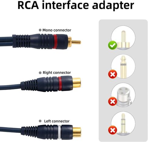 2 قطعة RCA الفاصل 1 ذكر 2 أنثى، 0.72 قدم RCA Y الفاصل فونو كابل الصوت والفيديو تمديد سلك محول موصل لمضخم الصوت مكبر الصوت مكبر الصوت in Kuwait