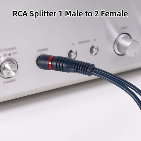 2 قطعة RCA الفاصل 1 ذكر 2 أنثى، 0.72 قدم RCA Y الفاصل فونو كابل الصوت والفيديو تمديد سلك محول موصل لمضخم الصوت مكبر الصوت مكبر الصوت in Kuwait