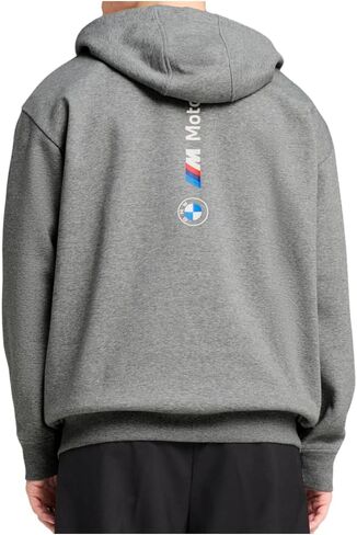 PUMA - جاكيت BMW MMS بغطاء للرأس بسحاب كامل للرجال، اللون رمادي متوسط ​​منقط، المقاس: كبير in Kuwait