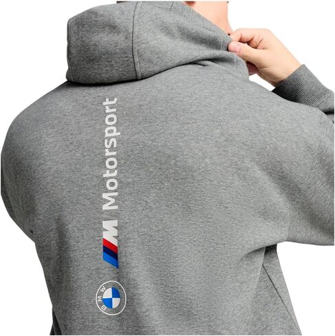 PUMA - جاكيت BMW MMS بغطاء للرأس بسحاب كامل للرجال، اللون رمادي متوسط ​​منقط، المقاس: كبير in Kuwait