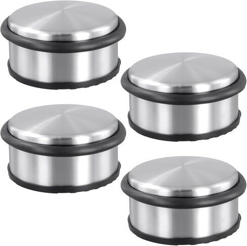 KEILEOHO 4 PCS Stainless Steel Door Stop with Protective Rubber Bands Anti-Slip, Contemporary Decorative Safety Door Wedge, Heavy Duty Floor Door Stopper No Drill for Office Garage Home in Saudi Arabia