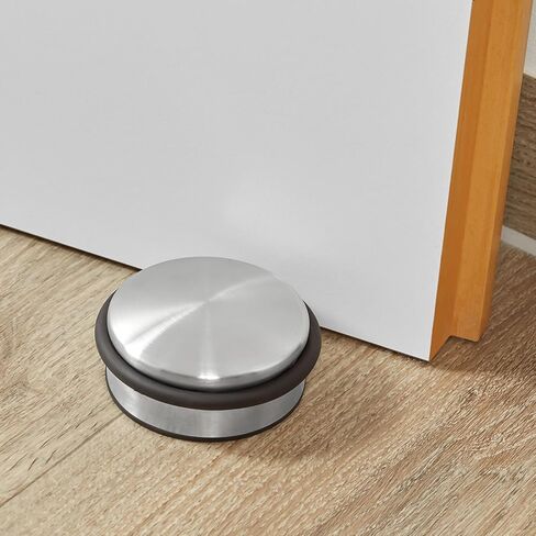 KEILEOHO 4 PCS Stainless Steel Door Stop with Protective Rubber Bands Anti-Slip, Contemporary Decorative Safety Door Wedge, Heavy Duty Floor Door Stopper No Drill for Office Garage Home in Saudi Arabia