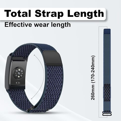 حزام بديل من النايلون، متوافق مع حزام Amazfit Helio - سوار معصم رياضي قابل للتعديل وجيد التهوية لتتبع اللياقة البدنية، مريح للارتداء طوال اليوم in Kuwait