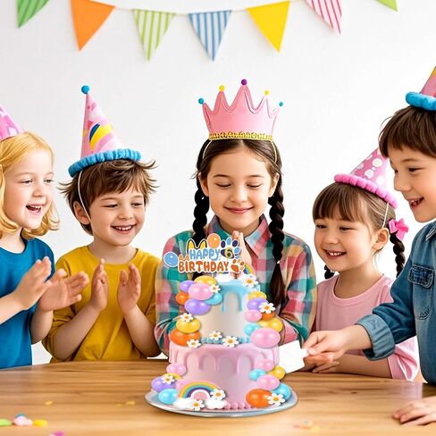 43Pcs Blue Dog Birthday Decorations,Blue Dog Party Decorations Cake Topper,Cartoon Kids Birthday Cupcake toppers Decor(Number 3) in Saudi Arabia
