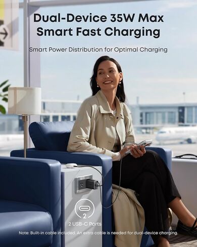 Anker Nano Retractable USB C Charger Block, Compact 35W Phone Charger in Kuwait