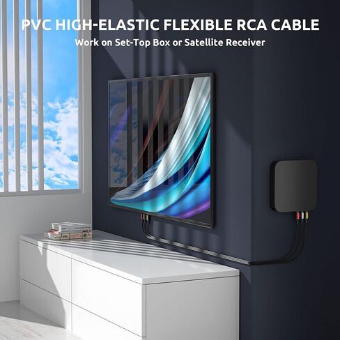 كابل VTOP 3ft Triple RCA AV - كابل فيديو مركب وصوت ستيريو مع 3 موصلات RCA مرمزة بالألوان للتلفزيون وأقراص DVD وجهاز العرض وأنظمة الألعاب القديمة (RCA01) in Saudi Arabia