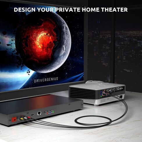 كابل VTOP 3ft Triple RCA AV - كابل فيديو مركب وصوت ستيريو مع 3 موصلات RCA مرمزة بالألوان للتلفزيون وأقراص DVD وجهاز العرض وأنظمة الألعاب القديمة (RCA01) in Saudi Arabia