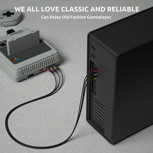 كابل VTOP 3ft Triple RCA AV - كابل فيديو مركب وصوت ستيريو مع 3 موصلات RCA مرمزة بالألوان للتلفزيون وأقراص DVD وجهاز العرض وأنظمة الألعاب القديمة (RCA01) in Saudi Arabia
