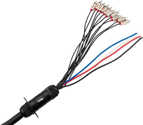 DS18 MDSA10/4.50FT سلك صوت ميدوسا/ثعبان مع 10 قنوات RCA و4 × 12GA OFC كابلات طاقة 50 قدم - كابل ثعبان صوت/سلك طاقة عالي التحمل لتمديد صندوق الراديو in Kuwait