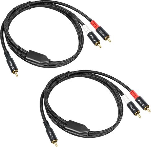 SiYear RCA Y Splitter Cable, 1 Male to 2 Male RCA Adapter Audio Cables,Subwoofer Cable for Amplifiers/TV/subs/amps/Hi-Fis/Home Theater/receivers(1M/2PACK) in Saudi Arabia