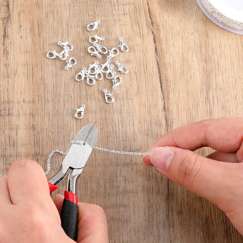 9.8 قدم سلسلة من الفولاذ المقاوم للصدأ لصنع المجوهرات ، وسلاسل الكبلات ارتباط القلادة الفضية مع 10 مشابك جراد البحر و 30 حلقات القفزة المفتوحة ، و Sarm Sudclet for Men Women Craft Craft - 1.5mm - in Kuwait