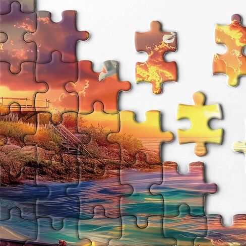 Summer Beach Ocean Puzzle for Adults 1000 Pieces, Funny Dog Seaside Camping Jigsaw Puzzle, Hawaii Nature Scenery Puzzle for Home Decor in Saudi Arabia