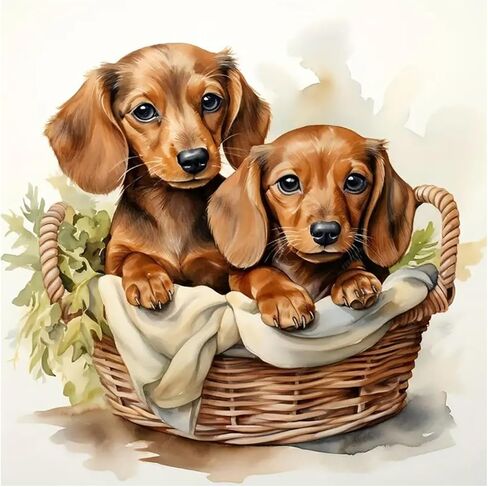 SJUTOUCI Dachshund Diamond Painting Kits for Adults, Diamond Art Kits for Beginners, DIY 5D Full Drill Gem Craft Art for Home Wall Decoration Gift 12x12 inch in Saudi Arabia