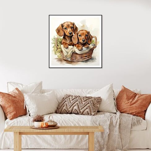 SJUTOUCI Dachshund Diamond Painting Kits for Adults, Diamond Art Kits for Beginners, DIY 5D Full Drill Gem Craft Art for Home Wall Decoration Gift 12x12 inch in Saudi Arabia