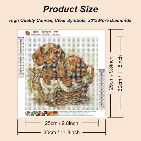 SJUTOUCI Dachshund Diamond Painting Kits for Adults, Diamond Art Kits for Beginners, DIY 5D Full Drill Gem Craft Art for Home Wall Decoration Gift 12x12 inch in Saudi Arabia