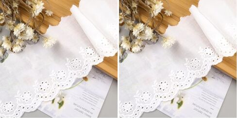 IDONGCAI Cotton White Lace Ribbon Embroidery Trim for Sewing Craft & Home Decor (2.75'' Width) in Saudi Arabia