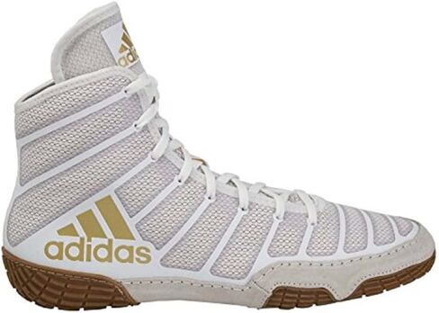 Adidas Men's Varner Wrestling Shoe, White/Matte Gold/Brown, 12 in Saudi Arabia