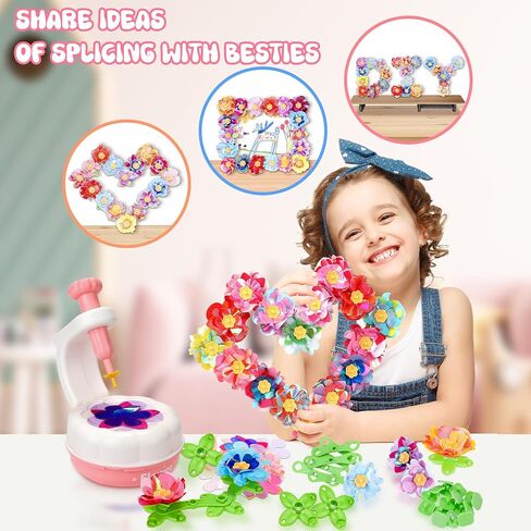 PERRYHOME Fabric Flower Bouquets Toys, 300+ Pcs DIY Flower Crafts for Kids, 2 Gameplays Educational Arts & Crafts Toy, Thanksgiving Birthday and Christmas Gift for 3 4 5 6 7 8 Years Toddler Girl in Saudi Arabia