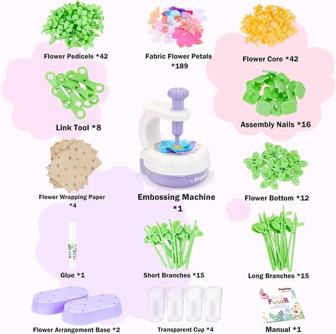 ألعاب باقات زهرة Perryhome Fabric ، 300+ PCS DIY Flower Crafts for Kids ، 2 Gameplays Toddly Arts & Crafts Toy ، عيد ميلاد عيد الشكر وهدية عيد الميلاد لـ 3 4 5 6 7 7 8 سنوات فتاة صغيرة in Kuwait