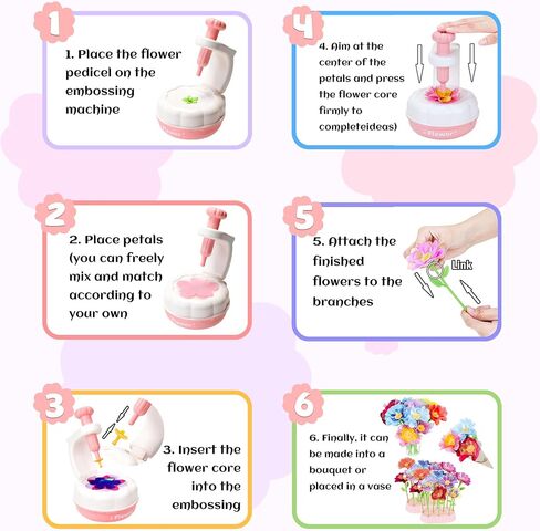 ألعاب باقات زهرة Perryhome Fabric ، 300+ PCS DIY Flower Crafts for Kids ، 2 Gameplays Toddly Arts & Crafts Toy ، عيد ميلاد عيد الشكر وهدية عيد الميلاد لـ 3 4 5 6 7 7 8 سنوات فتاة صغيرة in Kuwait
