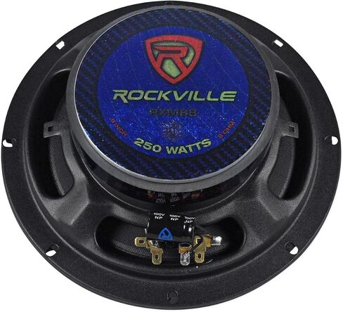 Rockville (6) RXM88 8" 500w 8 Ohm Mid-Range Drivers Speakers, Made w/Kevlar Cone in Saudi Arabia