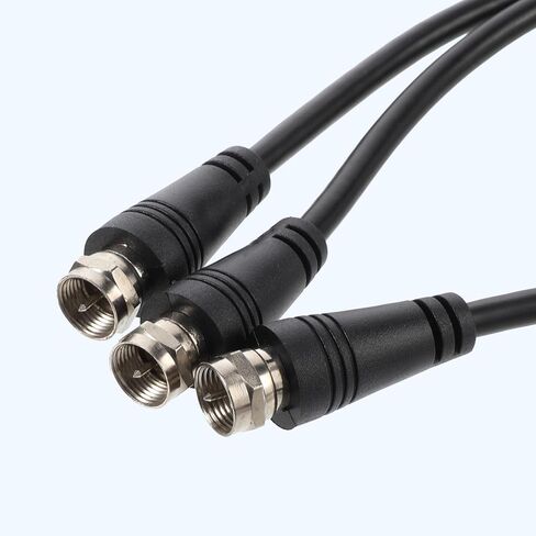 مقسم محوري، مقسم كابل Rg6 من النوع F، 3 طرق للإنترنت والتلفزيون، مجمع مقسمات 75 أوم F ذكر إلى F كابل ذكر مزدوج 30 سم (12 بوصة) من النوع Y (مع محول أنثى من النوع F 3 قطع) in Saudi Arabia