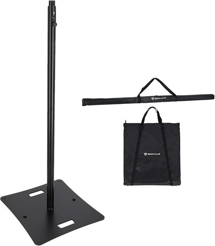 Rockville RLF2 9.8 Ft مكبر صوت متعدد الأغراض/إضاءة/حامل جهاز عرض، قاعدة مسطحة، نظام وسادة هوائية، صينية جهاز عرض قابلة للإمالة، لمنسقي الأغاني ومحترفي الأحداث in Saudi Arabia