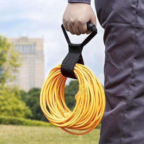 Heavy Duty Storage Strap, 17" Adjustable Black Nylon Organizer with Handle for Cord Garden Hose Swimming and Garage Tool in Saudi Arabia
