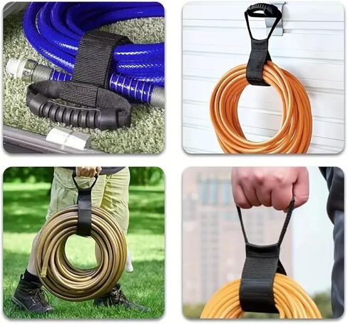 Heavy Duty Storage Strap, 17" Adjustable Black Nylon Organizer with Handle for Cord Garden Hose Swimming and Garage Tool in Saudi Arabia