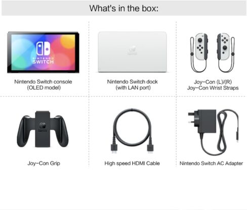Nintendo Switch (OLED model) with White Joy-Con and Extra 32GB Micro SD Card - Global Version in Saudi Arabia