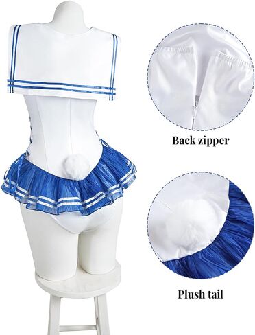 Women Bunny Cosplay Costume, Adorable Bunny Girl Senpai Outfit Mai San Sakurajima Bunny Ear One Piece Bodysuit in Kuwait