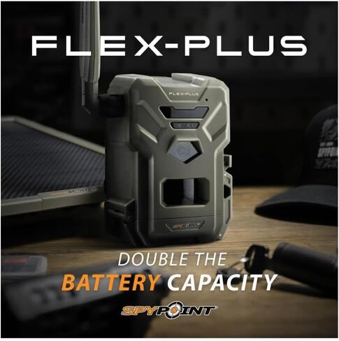 كاميرا Spypoint Flex-Plus الخلوية، صور 36 ميجابكسل، مقاطع فيديو 1080 بيكسل، ثنائي شريحة الاتصال LTE GPS، حزمة بطارية ممتدة مع MicroSD 32 جيجابايت وقارئ بطاقات (3 عناصر) in Saudi Arabia