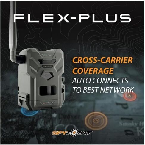 كاميرا Spypoint Flex-Plus الخلوية، صور 36 ميجابكسل، مقاطع فيديو 1080 بيكسل، ثنائي شريحة الاتصال LTE GPS، حزمة بطارية ممتدة مع MicroSD 32 جيجابايت وقارئ بطاقات (3 عناصر) in Saudi Arabia