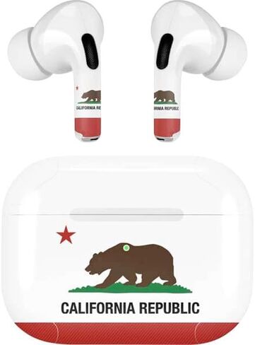 Skinit Decal Audio Skin Compatible with Apple AirPods Pro (2rd Gen, 2022) - Skinit Originally Designed California Republic Design in Saudi Arabia