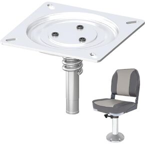 قاعدة تثبيت مقعد القارب | قاعدة مقعد القارب البحري شديدة التحمل مع زنبرك ملحوم ثابت لمقبس عمود 3/4 بوصة، مقعد القارب دوار متوافق مع الباس، وصيد الأسماك، والبونتون، وجون، وقارب الرحلات البحرية in Kuwait